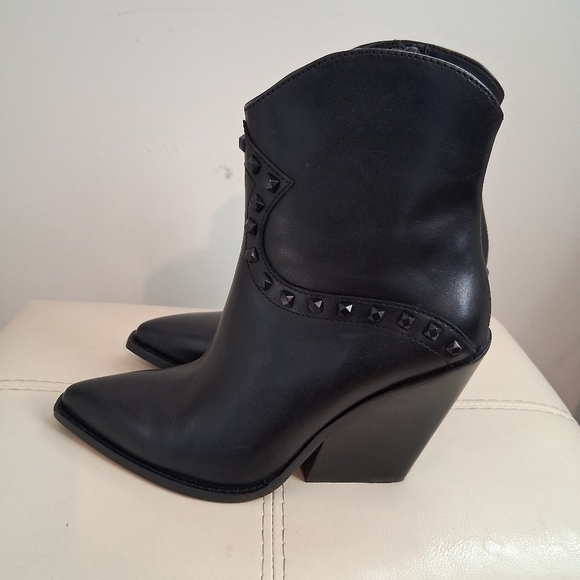 ASH Boy Biz Leather Studded Cowboy Boots Size 7 - Picture 10 of 13